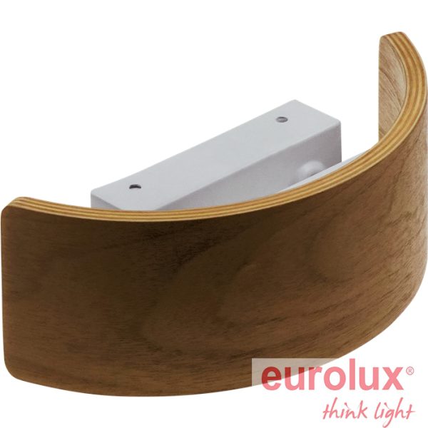 ▪▪ צמודי קיר עץ מכופף דגם נועם, עץ כהה 13W 4000K HONGLITRONIC