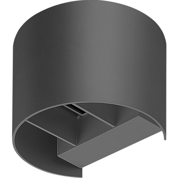 צמודי קיר עגול שייפ (UP/DOWN) אפור 2X6W 2900K IP65